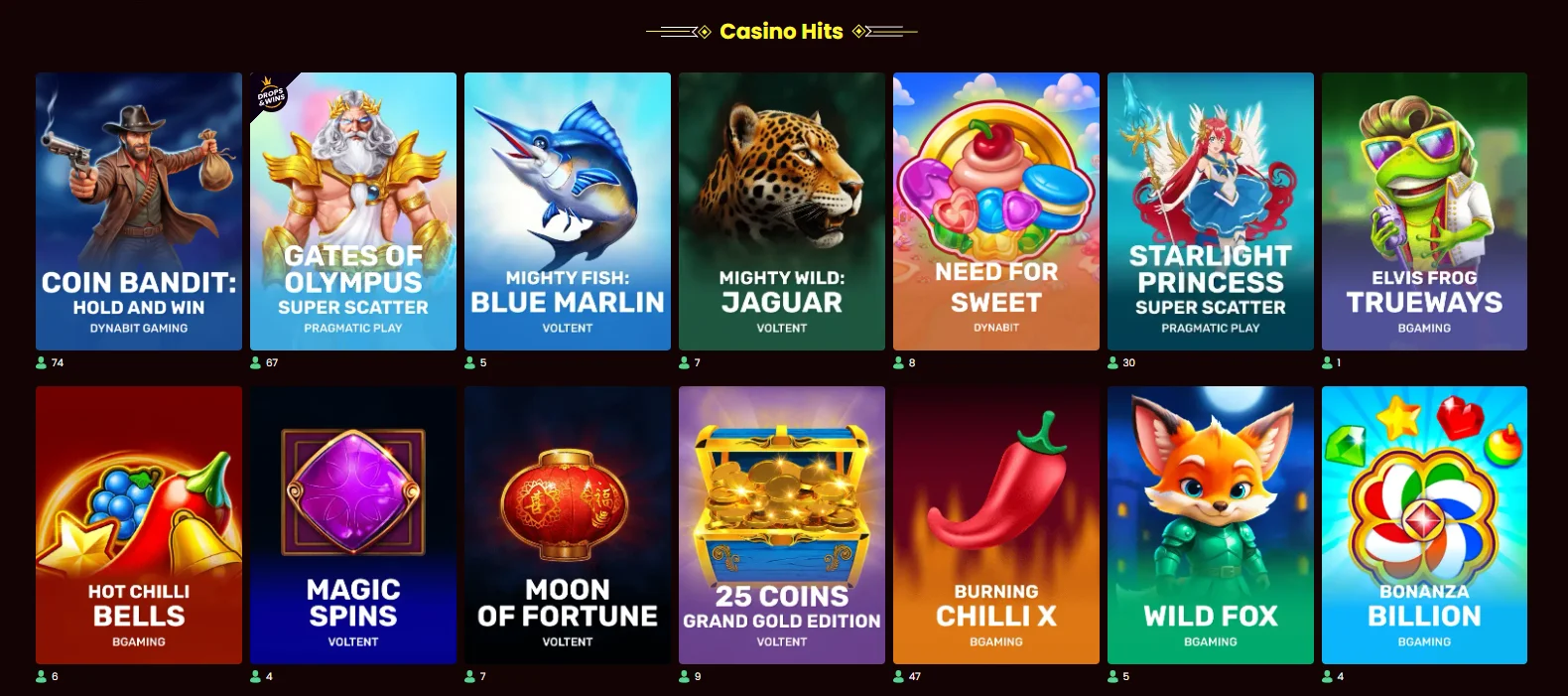 Spielauswahl in internationalen Casinos